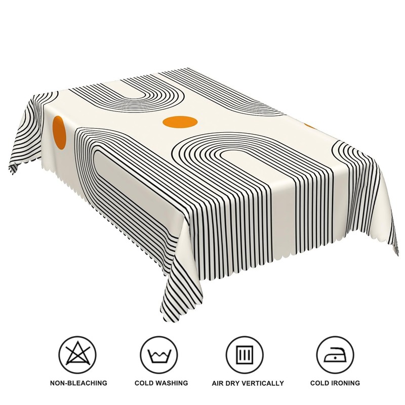 TTQYFNM 60x84inches Boho Mid Century Tablecloth Minimalist Abstract Arch Simple