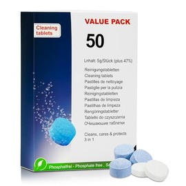 50 Cleaning Tablets Compatible with Fully Automatic Coffee Machines Jura and All Household Appliances - Pack of 50