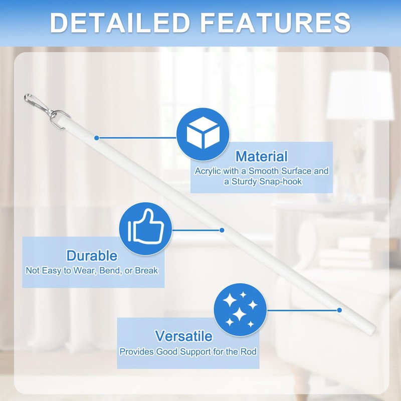 sourcing map 12" Acrylic Drapery Wand, Invisible Curtain Pull Rod