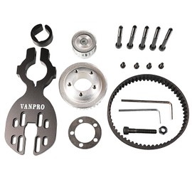 Vanpro DIY Electric Skateboard 6374 Brushless Motor Mount Bracket Cruising Pulley Wheel KIT Belt 5M 10MM 295 (Snow Black, Pack of 1)