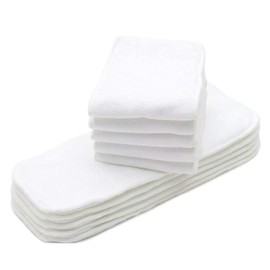 KaWaii Baby Super Absorbent Stay-Dry Microfiber Inserts for Newborn 6-22 lbs Cloth Diapers, 3 Absorbent Layers, Reusable, Washable Liners, Soaker Pads - Pack of 10