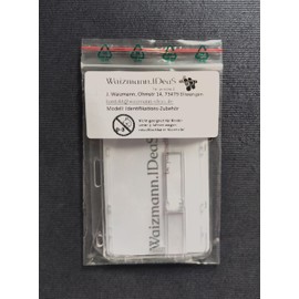 Waizmann.IDeaS® 5 x Card Holder ID Card Holder Name Plate 2 Cards Hard Plastic Horizontal Blue