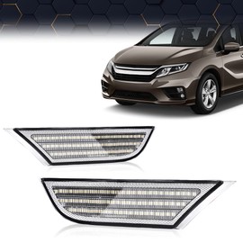 PIT66 LED Sequential Front Side Marker Light Turn Signal Lamp Compatible with Honda Odyssey 2018 2019 2020 2021 2022, White and Amber 33800-THR-A01, 33850-THR-A01 Left and Right Side