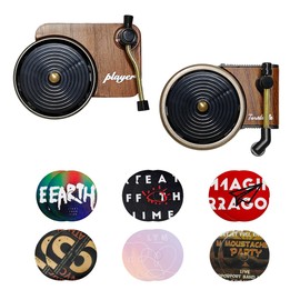 KVAEY 2 PCS Car Air Fresheners Vent Clips, Retro Style Record Player Car Air Fresheners Vent Clips, Rotatable Fragrance Diffusers Clips Include 12 Aroma Tablets for Music Lover