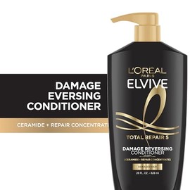 LOral Paris Elvive Total Repair 5 Repairing Conditioner, for Damaged Hair, Conditioner with Protein and Ceramide for Strong, Silky, Shiny, Healthy,...