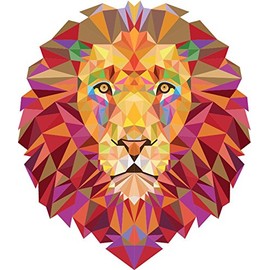 Geometric Lion Animal Sticker Decal Design 5'' X 5''