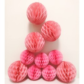 Honeycomb Balls Party Decorations 10 Pieces 6" 8" Tissue Paper Pom Poms Flower Balls for Birthday Wedding Party Baby Shower Nursery Wall Decor (10 Pieces 6" 8" Peach)