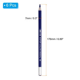 PATIKIL Watercolour Pencil, 6 Pack Water Soluble Pens for Mixing, Colouring, Sketching, Painting, Dark Blue