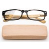 Real Bamboo Reading Glasses Spring Hinge Genuine Bamboo Rectangular Reader