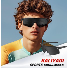 KALIYADI Sports Sunglasses-Men Polarized Sun-glasses: Running Sunglasses Men Women Polarized UV Protection for Cycling