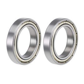 sourcing map Pack of 2 Grooved Ball Bearings 6803ZZ Z2 Double Shielded Carbon Steel 17 mm x 26 mm x 5 mm