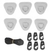 6Pcs PVC D Ring Patch Elastic Rope Set Stainless Steel