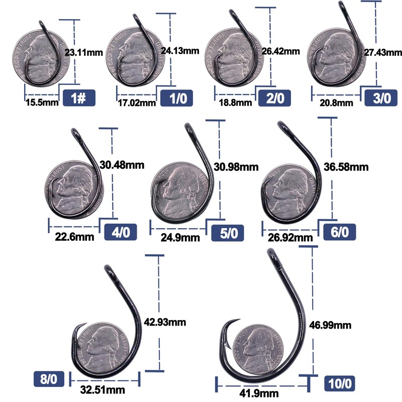 9KM DWLIFE Circle Hooks, Saltwater 25pcs/pack, Hook with Inline Barb,