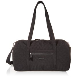 Vera Bradley womens Microfiber Medium Duffle Travel Bag, Classic Black, One Size US