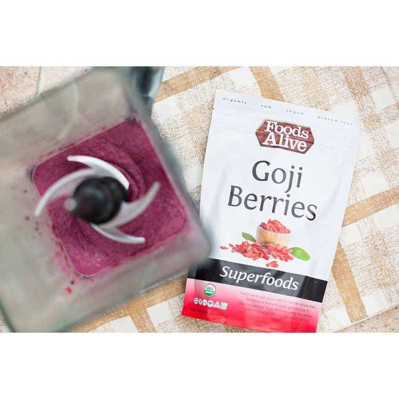 Foods Alive Organic Goji Berries, 8 Ounce Bag