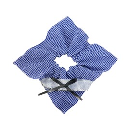 perfeclan Karierte Scrunchie Ponytailhalter Dekor Geschenk für Frauen und Mädchen, elastisches Stirnband, Haarseil für tägliche Pendelpendelfeier, Blau