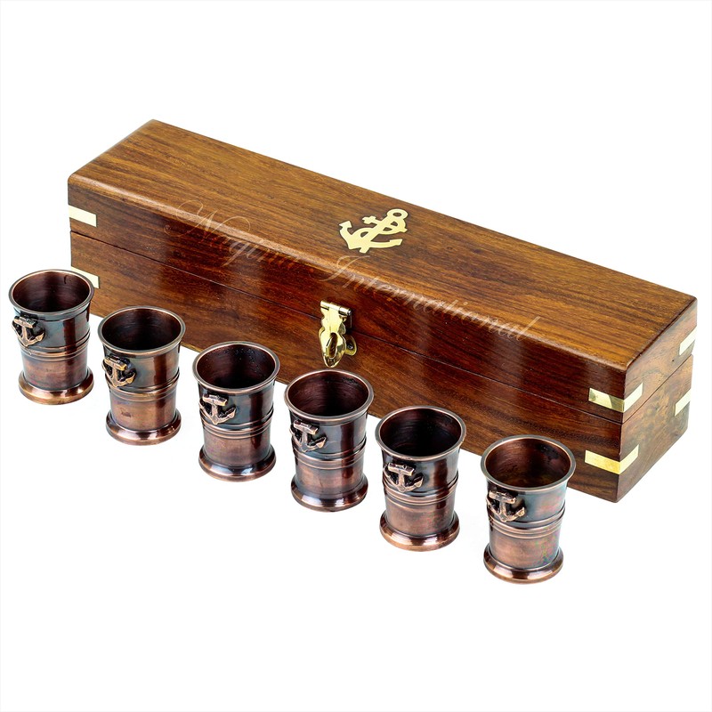 Nagina International 06 Shot Glasses With Rosewood Box