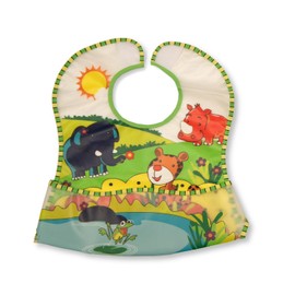 Nursery Time Large Baby PEVA Plastic Bibs - Girls or Boys Design (Boys)