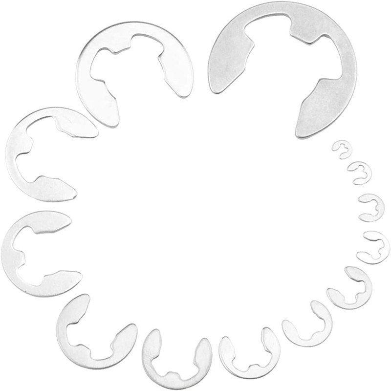 E-Clip Retaining Rings Assortment Set, 304 Stainless Steel External Snap