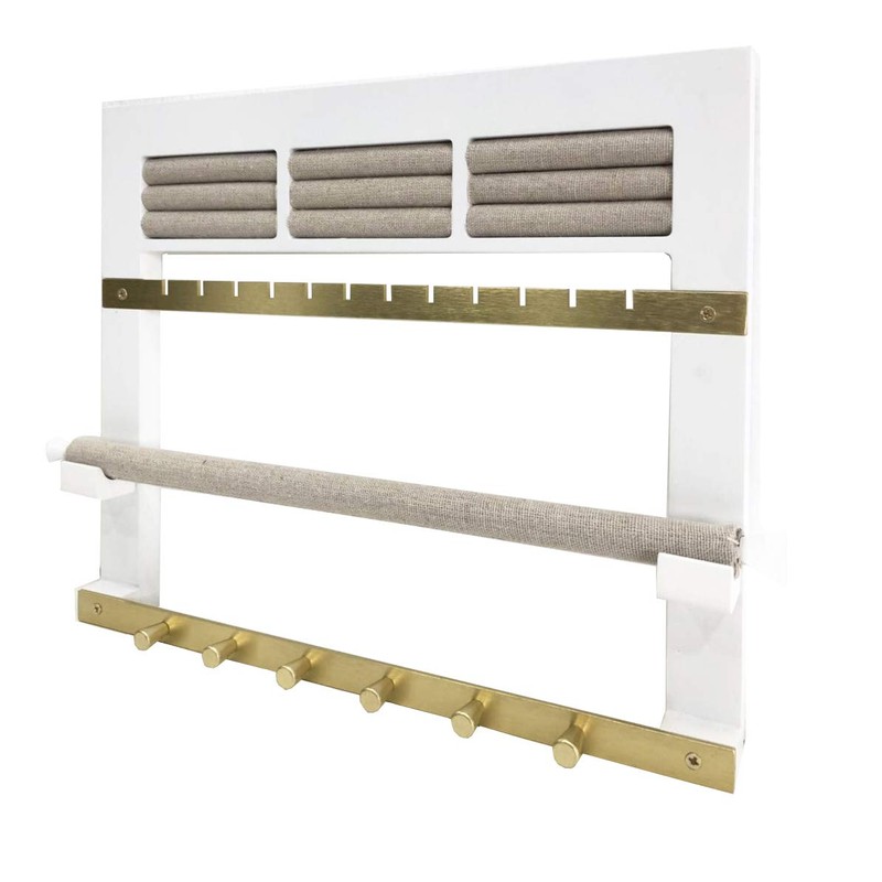 Hives and Honey May Accessory Frame Jewelry Storage Organizer, White