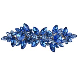 Crystal Hair Barrettes, Austrian Rhinestone Flower Hairpins Hair Clips, Sparkly Hairgrip Hair Headwear Accessories for Women Girls (Light Blue)