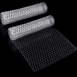 SATINIOR 2 Sheets Chicken Wire Net for Craft Work, Galvanized Hexagonal Wire Mesh (13.7 x 80 Inches, Silver)