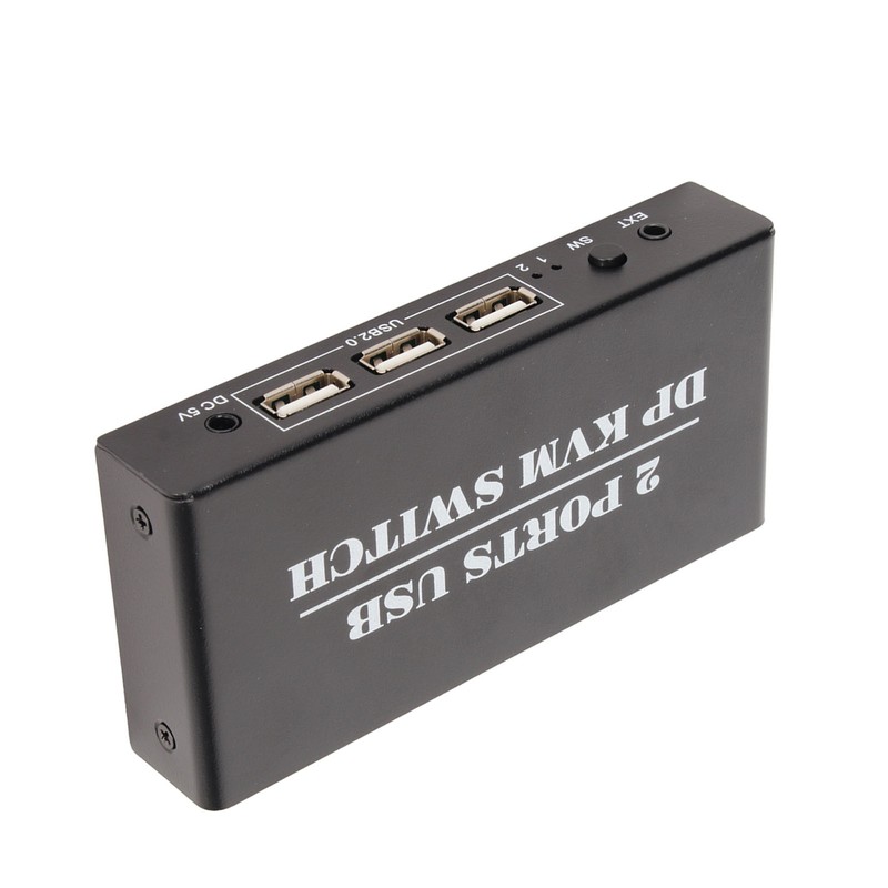 DisplayPort KVM Switch 2 Ports 4K 60Hz Dual Mode Aluminum