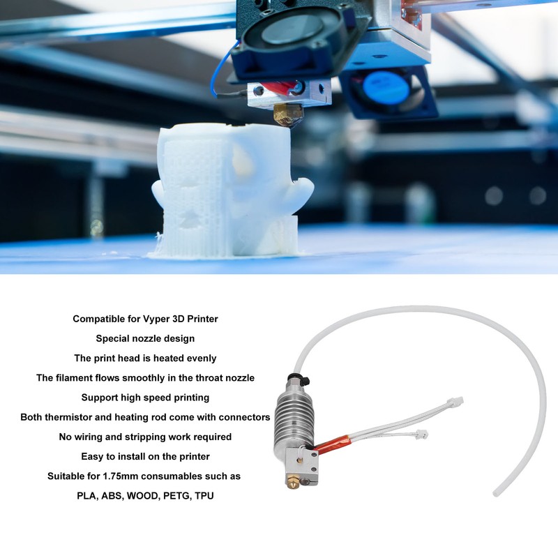 3D Printer Hotend 0.4mm Brass Nozzle Even Heating Smoothly Output