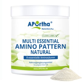 APOrtha Multi Essential Amino Pattern I 362 g Amino Acid Powder with 8 Essential Amino Acids according to Prof. Dr. Lucà- Moretti for Optimised Protein Supply I Amino Acids Complex High Dose EAA Vegan