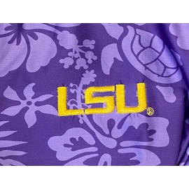 Wes and Willy Mens Sport Fan SPF 50+ Performance Polo (LSU, X-Large) Purple