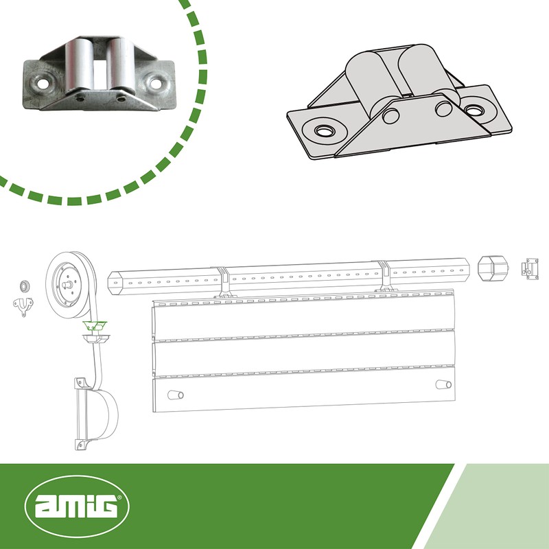 Amig - Steel Guide with Aluminium Rollers for Roller Blind