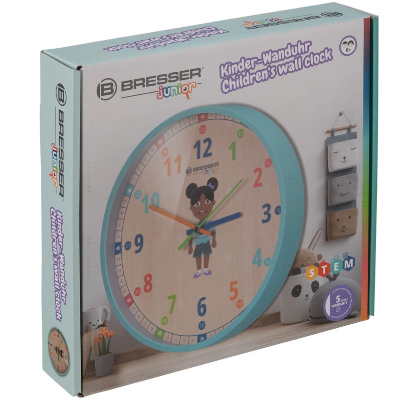 Bresser Junior Children's Wall Clock - Silent - with Flora,