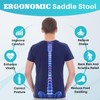 YEEZEE Saddle Stool Ergonomic- Comfortable Rolling Saddle Stool with Wide