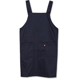 Edwin Apron, Adjustable Back Button, Plain, H-Shaped, Double Sided Pockets, Navy, LL, navy