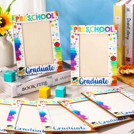 Yaomiao 10 Pcs Preschool Graduation Picture Frames 4x6 Wooden My First Kindergarten Graduation Picture Frame 2025 Vertical Pre-k Photo Holder Gifts for Boys Girls Son Graduates(White,Preschool)