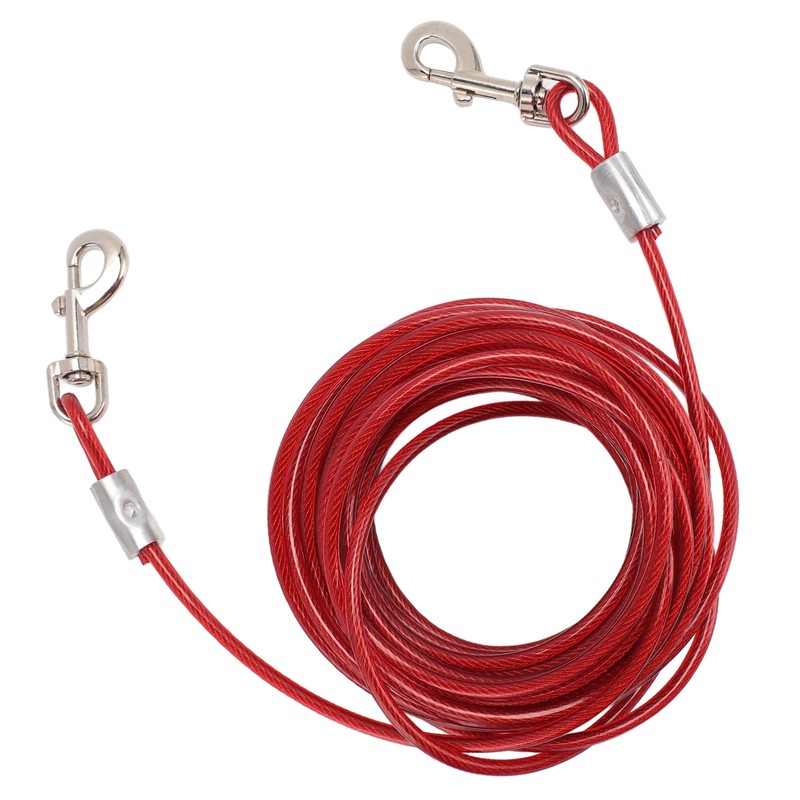 Dog Tie Out Cable Steel Wire Double Head Bite Resistant