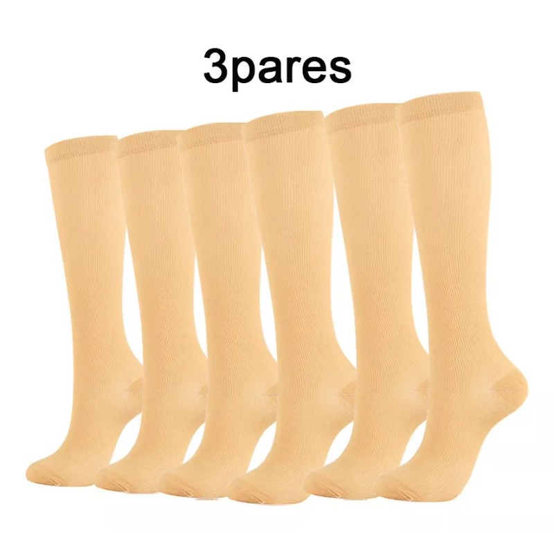 3pares Medias Calcetas De Compresión Circulation Venosa
