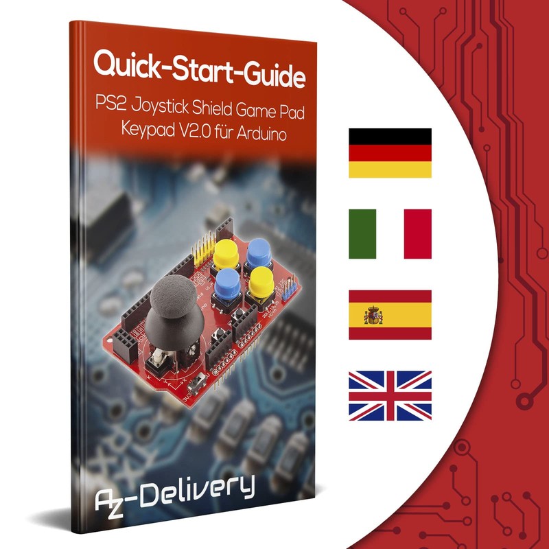 AZDelivery 3 x PS2 Joystick Shield Game Pad Keypad V2.0
