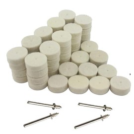50 PCS 1/2" Wool Felt Polishing Wheel Buffing Pads Compatible with Dremel Rotary Polishing Buffing Grind 13mm with 4 Mandrels Round Wheel Wool Polisher Disc