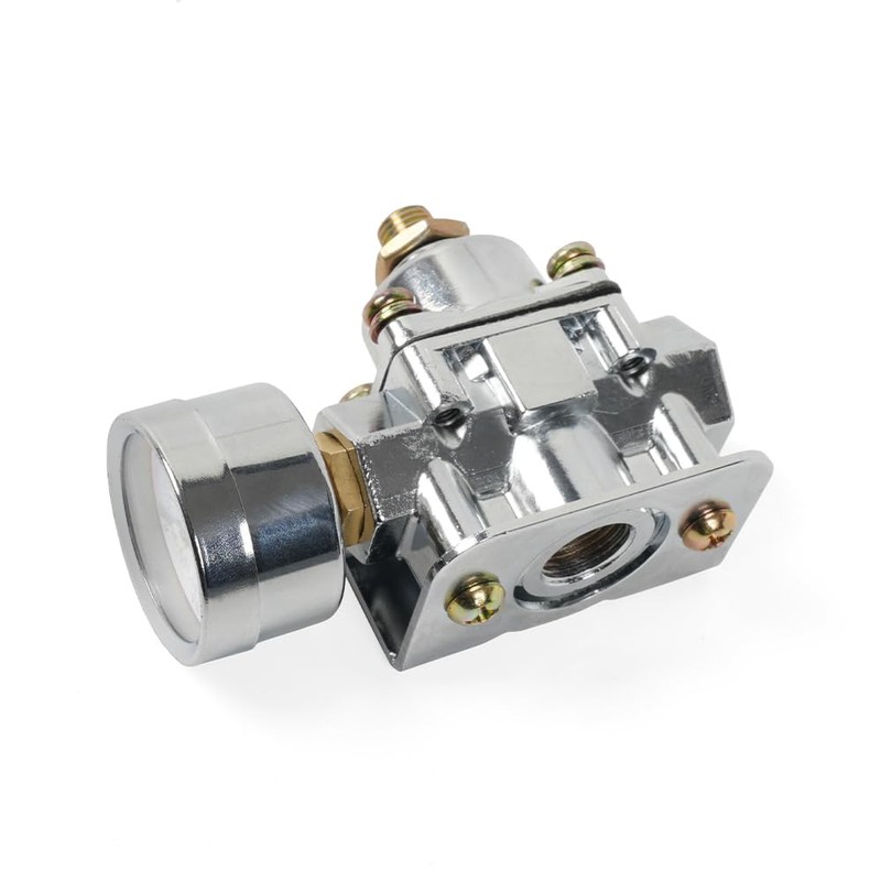 BARTOO Upgrade Adjustable Fuel Pressure Regulator Carburetor with Gauge, 1-4
