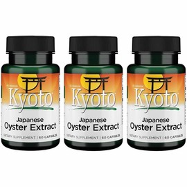 Swanson Kyoto Japanese Oyster Extract - Natural Supplement Promoting Drive & Wellness for Men & Women - (500 Milligrams 60 Capsules) (3 Pack)