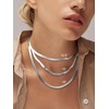 FOCALOOK Snake Necklace Stainless Steel Herringbone Necklaces for Women Trendy