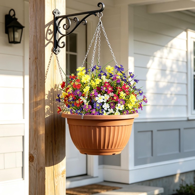 ADORAMOUR Decorative Artificial Flowers Fake Spring Grass Daisies Bouquet