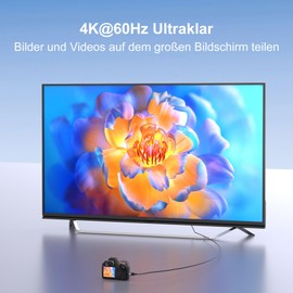 Mini HDMI to HDMI Cable 2 m, 4 K @ 60 Hz 1080P HDMI to Mini HDMI Cable Nylon Braided Supports Ethernet, UHD, 3D, HDR, ARC, Mini HDMI Compatible with Nikon D7100 Canon EOS RP/R, Raspberry Pi Zero/Zero