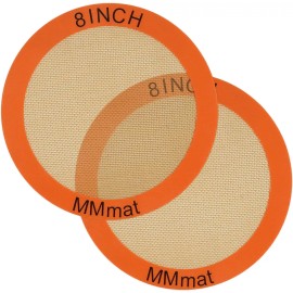 MMmat Silicone Baking Mat - Best German Silicone - Non Slip Silicone Baking Sheet - Round - 8 inches × 2
