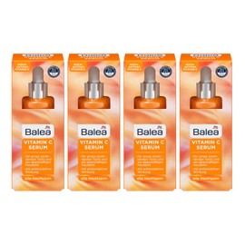 Balea Serum VITAMIN C für ein ebenmäßiges Hautbild und einen strahlenden Teint mit antioxidativer Wirkung, 4er-Pack (4 x 30 ml), 120 ml