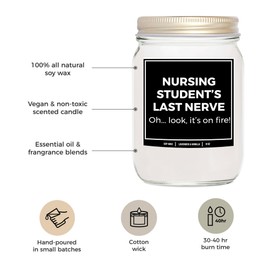 You Nique Designs Funny Nursing Student Presents, Graduating Nurse Gifts 8 oz Candle, Future Nurse Graduation Gifts for Nursing Students - Nursing Grad Candle Ideas (Mahogany Teakwood)