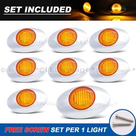 Ledvillage 3 Inch Oval Clear Lens Red LED Side Marker Panel Lights Sealed for Trailer Tractor Boat Truck 12V DC Flush Mount with Chrome Bezel Q0 [Pack of 2]