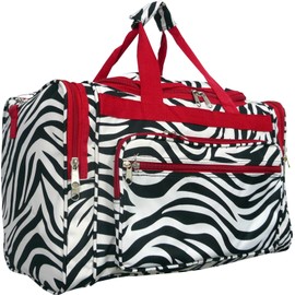 "TOP PACK" 22" Women's Fashion Print Duffel Bag (Zebra-Red)