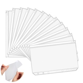 EKKONG A5 Binder Pockets, 6 Holes Zip Folder, Waterproof, Zip Folder, 12 Pieces, Suitable for 6 Rings Refillable Planner Binder, for Documents, Notebooks, Cards (A5)